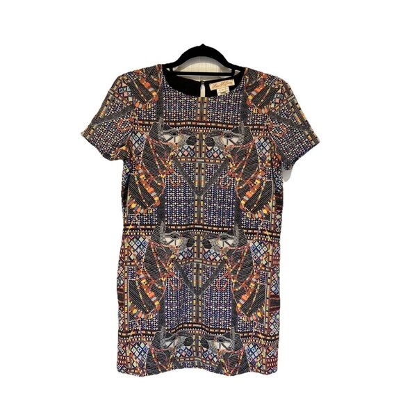 Mara Hoffman Womens Shift Dress XS Camel Print Geometric Colorful Bright Bodycon - Picture 2 of 11
